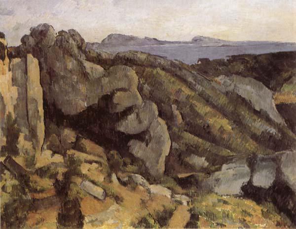 Paul Cezanne Rocks at L Estaque oil painting image